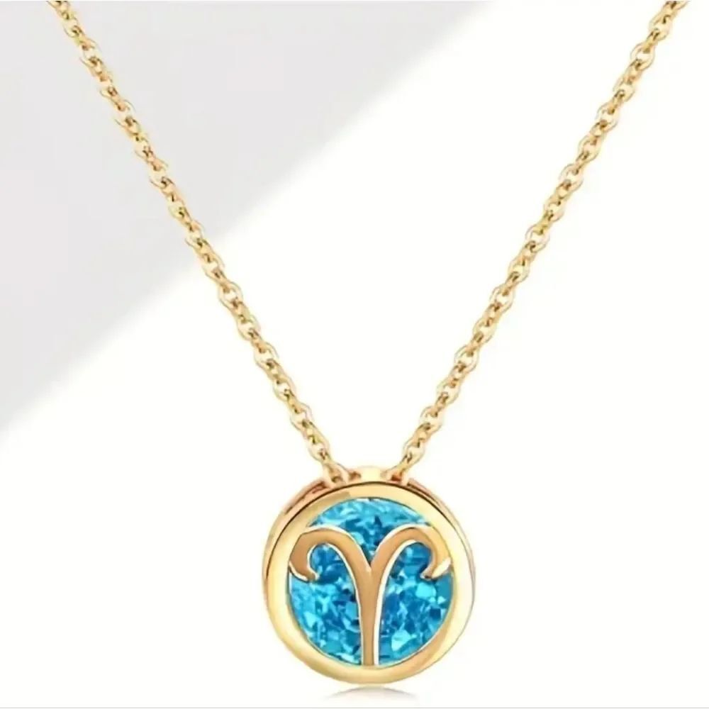 Elegant 14K Gold Plated Astrology Zodiac Sign Necklace